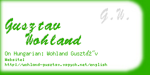 gusztav wohland business card